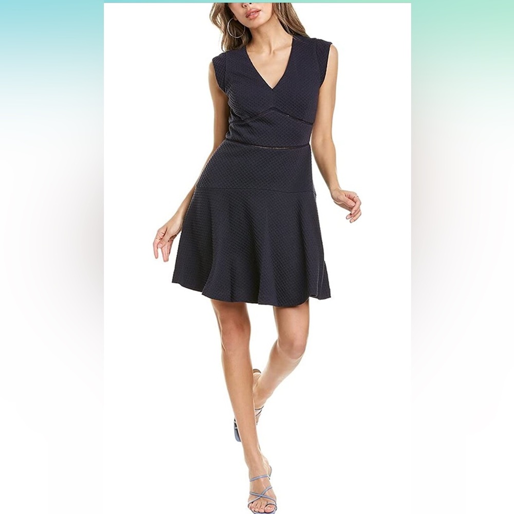 🚺 Rebecca Taylor navy v-neck sleeveless dress